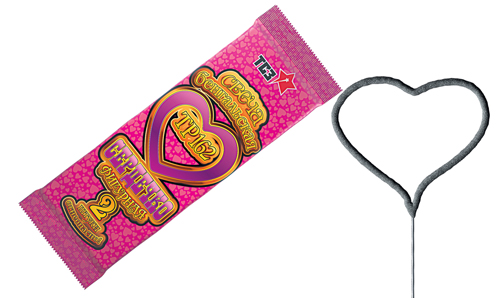  Бенгальские свечи фигурные 2 шт "Сердечко"  в Большое Камени